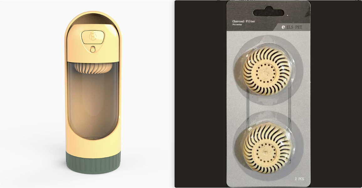 Dispensador Portátil de Agua para Mascotas con Filtro y Vaso