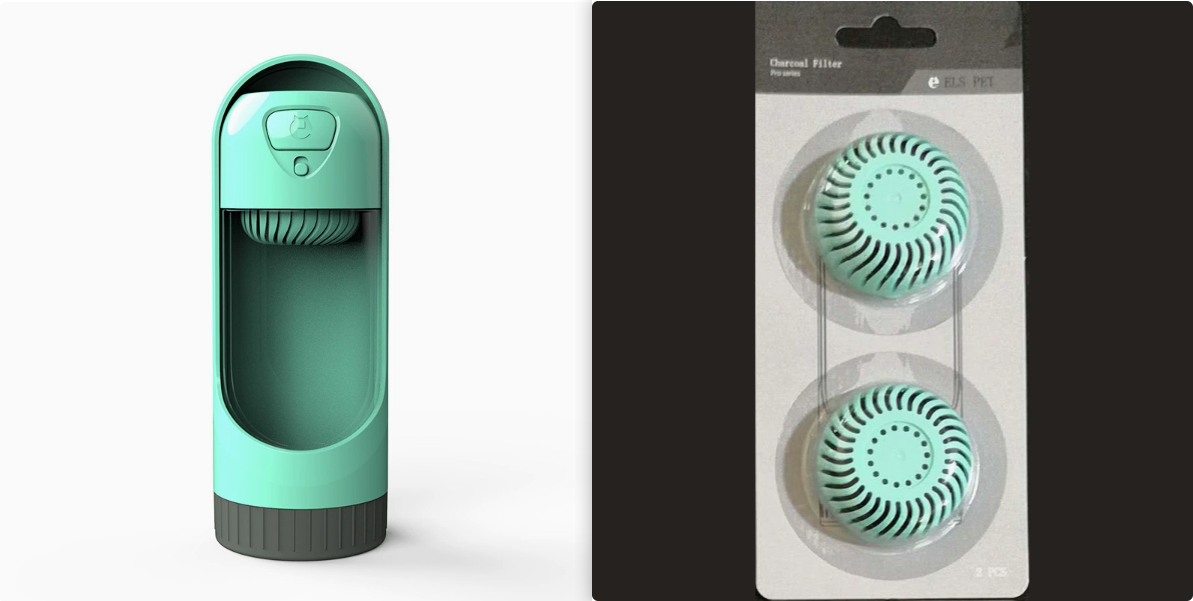 Botella Portátil de Agua para Mascotas con Filtro